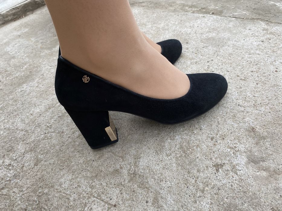 Туфли черные, замш натуральный