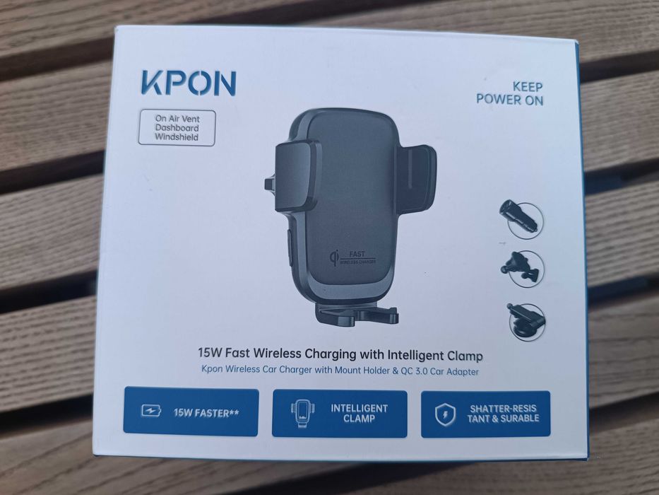 Автомобільний тримач KPON для смартфона з бездротовою зарядкою