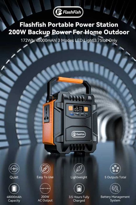 Зарядная станция павербанк Flashfish A201 48000mAh 172 Вт/ч А301, G300