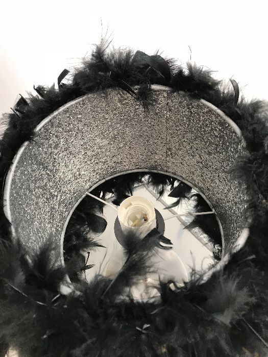 Candeeiro teto + candeeiro para mesinha cabeceira de penas