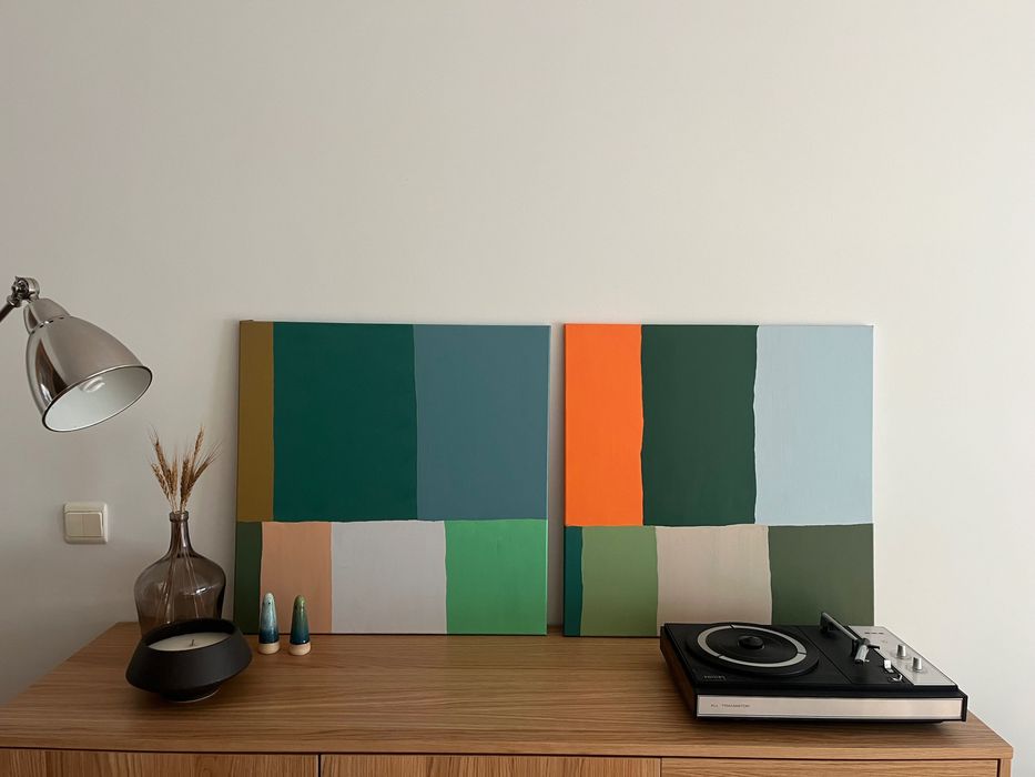 2 Quadros pintados à mão