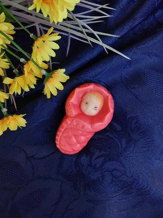 Малыш в конверте СССР пупс дутыш пластмассовая кукла винтаж 9 см