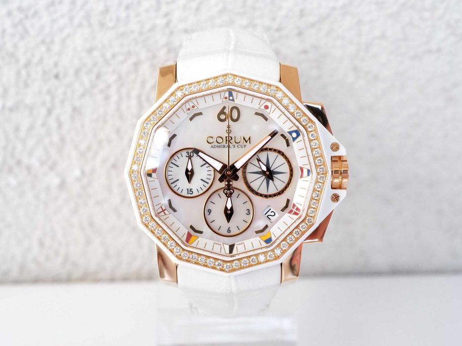 Corum Admiral's Cup Challenger Diamonds MOP Dial Limited Edition 18K Rose Gold 40