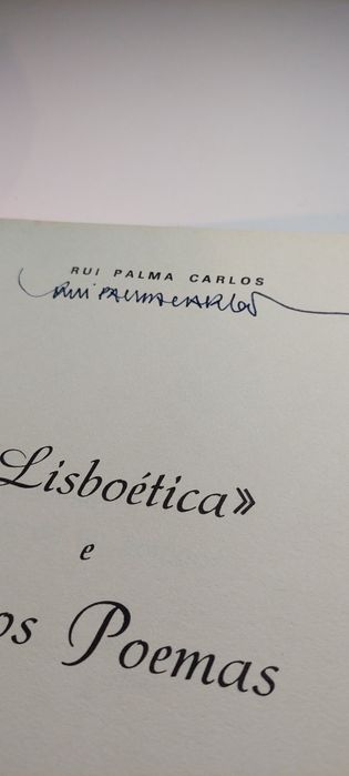 "Lisboética" e Outros Poemas - Rui Palma Carlos (Assinado pelo autor)