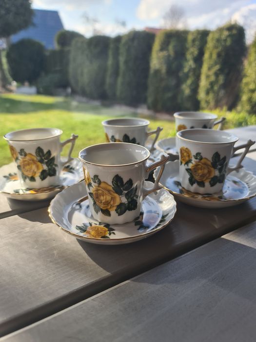 5 X Porcelana Rheinpfalz Żółte róże