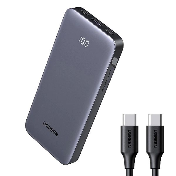 Powerbank Ugreen Nexode 10000mAh 30W USB-A 2xUSB-C - szary