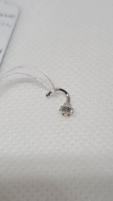 Пірсінг з білого золота для носа. Новий. Favoritum.