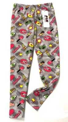 Legginsy 3d Hello usta lakier (Kolor: Szary ; 152