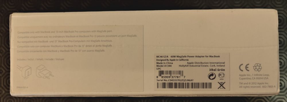 Carregador original Apple 60W MacBook Pro