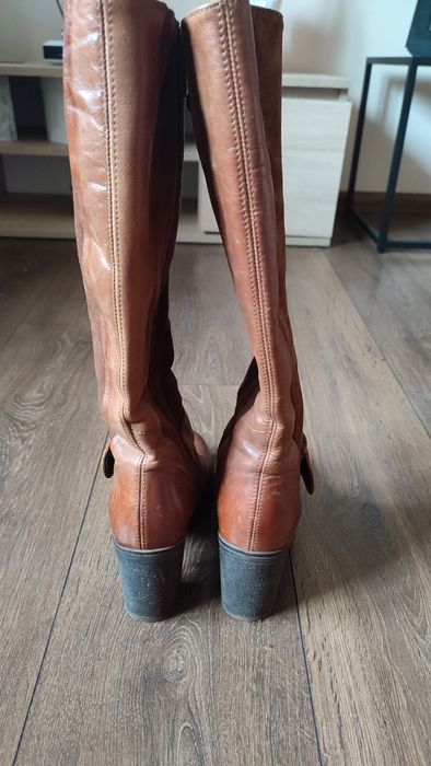 kozaki brązowe Lasocki, skóra, r 36