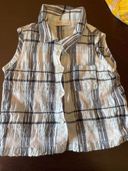 Camisa azul da ZARA para menina 2 anos