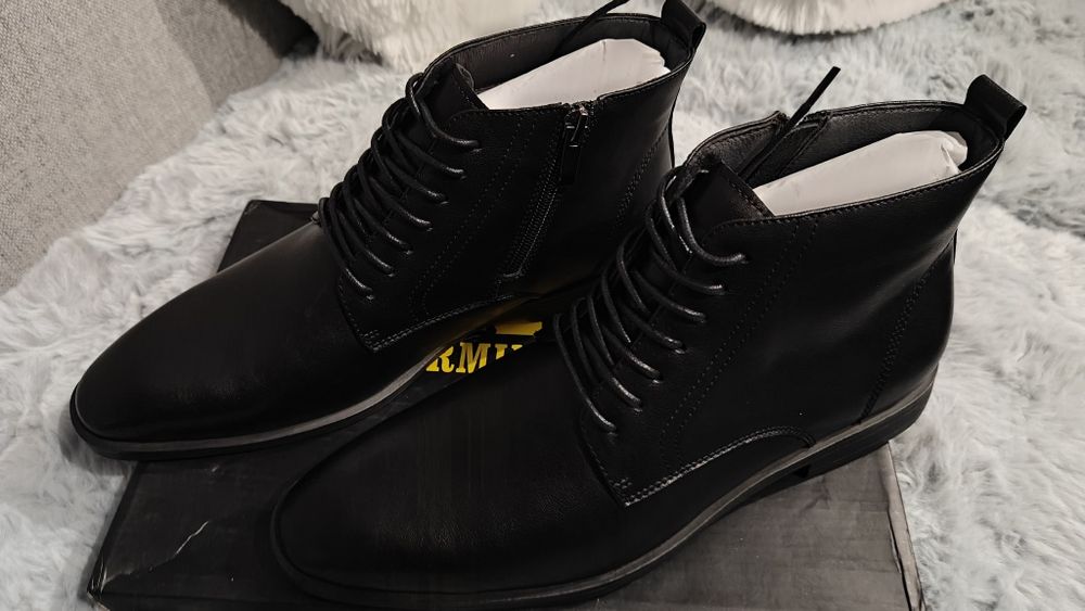 Męskie buty Birmingham Wear John Czarne 100% skóra