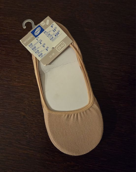 stopki baleriny damskie 3pack 39-42 Pepco beżowe cieliste