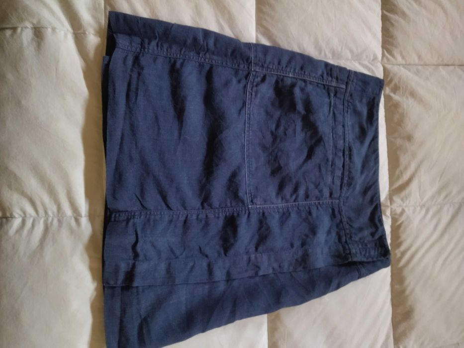 #SAIA #MANGO Saia azul 100% algodão Azul