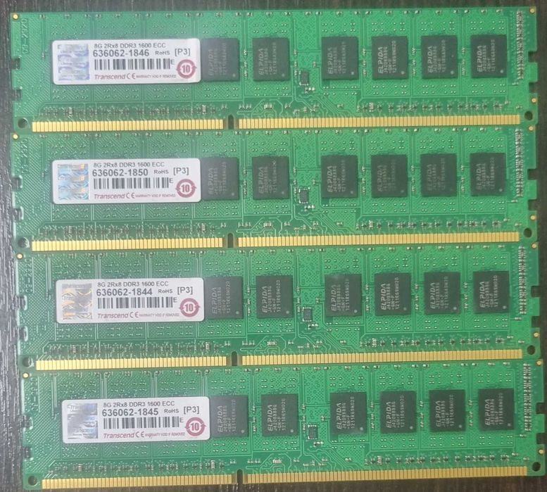 Transcend DRAM 8GB DDR3L 1600 ECC-DIMM 1.35V 2Rx8 512Mx8 TS1GLK72W6H