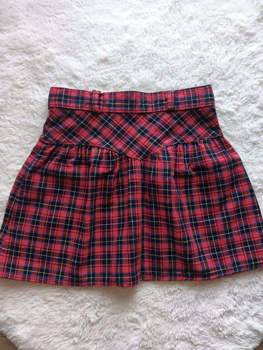 Spódnica spódniczka świąteczna elegancka w kratkę 122