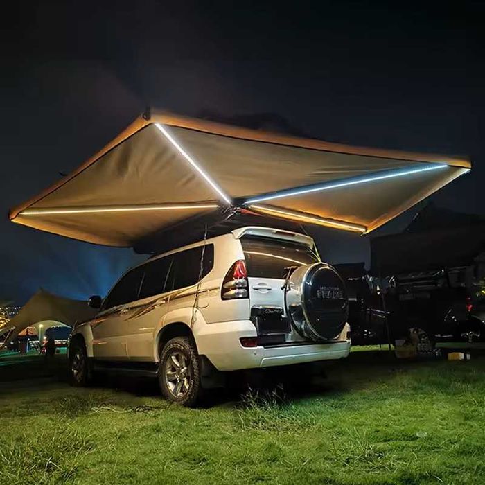 Markiza samochodowa boczna namiot  270 stopni 2m Aluminiowa Składana LED Nowa FV