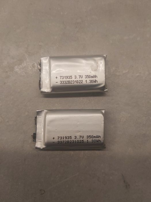 Ogniwa litowo-jonowe  3,7V 350mAh akumulatorek