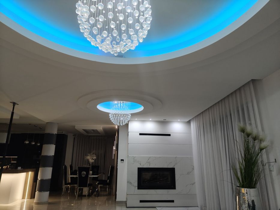 Lampa Kryształowa XXL Moler 50 100 cm Kula Ball Chrom Żyrandol Okrągły