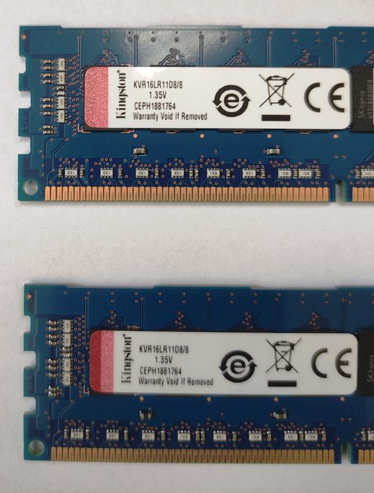 DDR3 - серверна оперативна пам'ять Kingston KVR16LR11D8/8 - 2 шт.