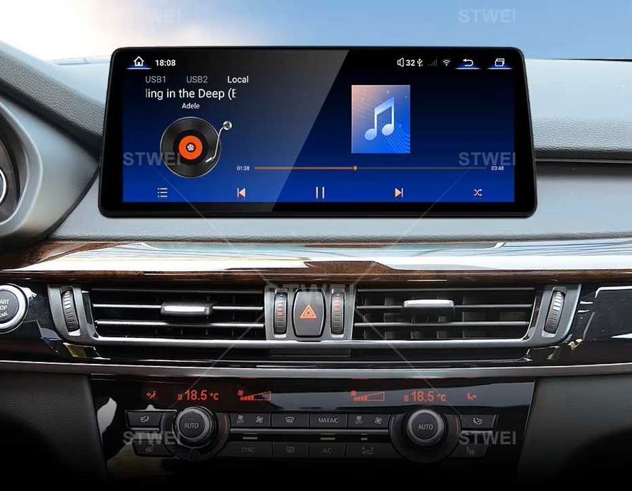 CarPlay Android Auto Radio DAB+ Opcja Bluetooth YouTube Yanosik Android USB GPS WiFi 4G MP3 DSP Android BMW X6 F16 X5 F15 System BOSE