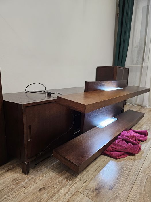 Komplet mebli salonowych – ciemny brąz