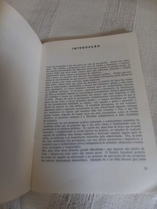 folheto do Partido Socialista em 1973