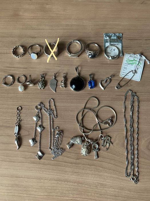 Украшение серьга цепочка булавка подвеска пусет серебро