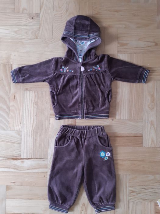 Komplet dresowy dla dziewczynki, rozm. 68, bluza na zamek i spodnie
