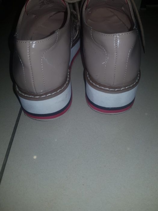 damskie skóra ZARA OXFORD Hearts platforma lakierki.Rozmiar 37.jak NOW