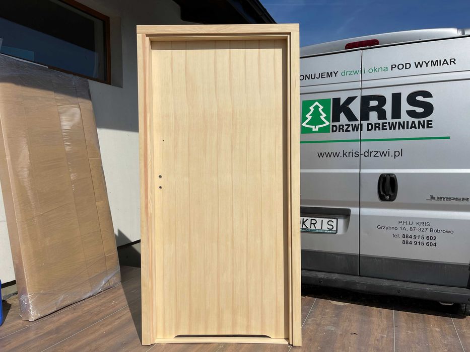 Drzwi wewnętrzne drewniane gładkie zawiasy bezprzylgowe OD RĘKI