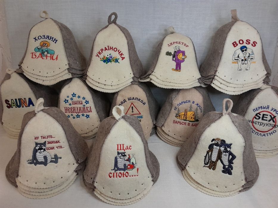 7 мм натуральная шерсть шапка в баню банная опт и  розница лазню якіс