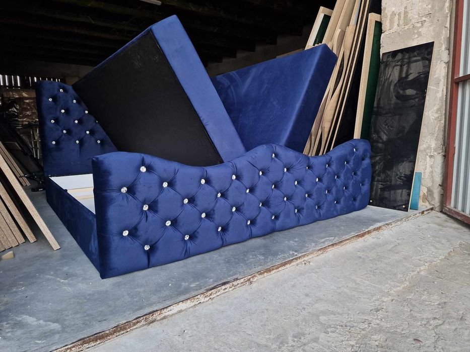 Łóżko kontynentalne glamour z materacem I pojemnikiem różne wymiary