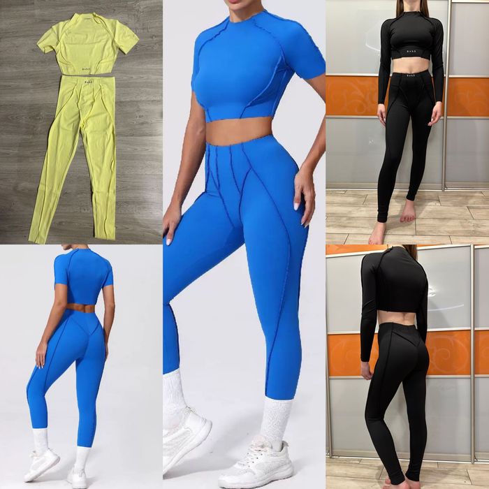 Безшовний костюм топ лосини для йоги фітнесу с,м