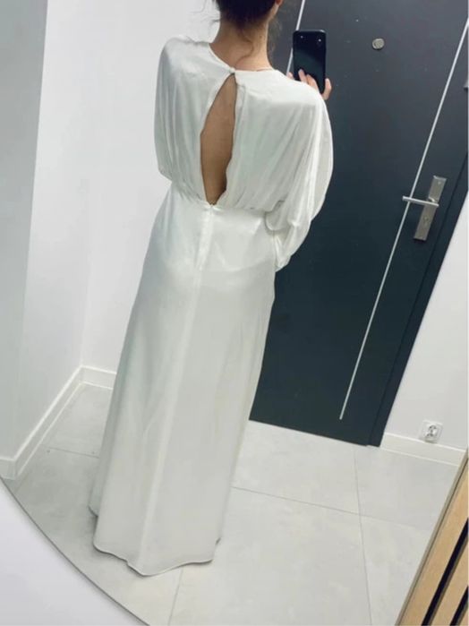 satynowa sukienka maxi 46 3 xl  asos luxe wiskoza kimono
