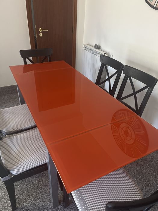 Mesa extencível cozinha com conjunto de cadeiras