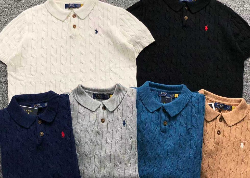 Вязане поло Ralph Lauren поло Ральф Лорен унісекс чорне біле синє сіре бежеве футболка поло чоловіче жіноче polo ralph lauren knit