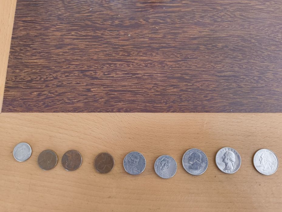Dolar americano moedas várias
