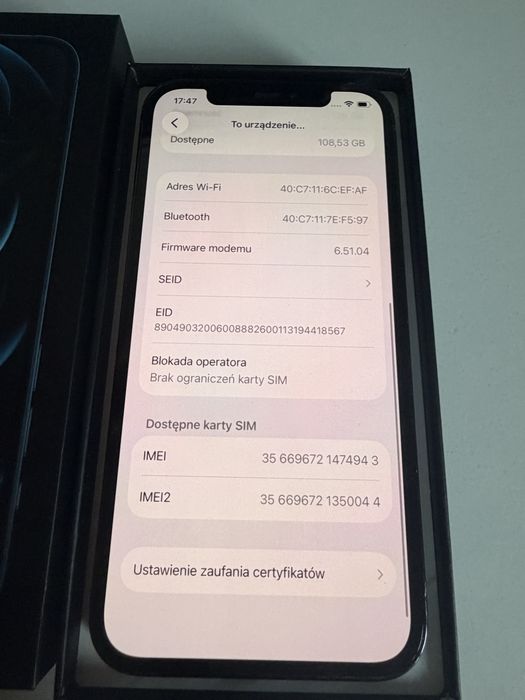 Bateria 96% iPhone 12 Pro 128gb Blue