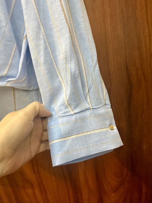 Zara oversizowa koszula z dodatkiem lnu roz. XS S