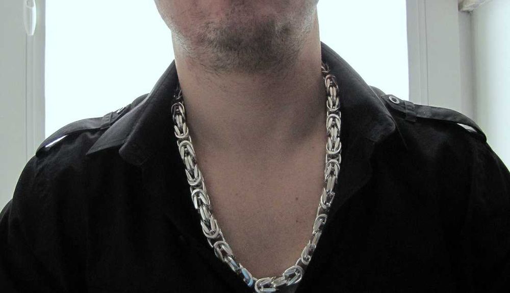 300g 10mm łańcuch bizantyjski królewski szlifowany srebro 925