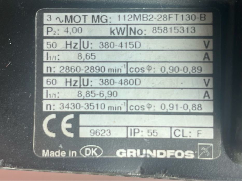 Pompa Pionowa Odśrodkowa Wielostopniowa Grundfos CR8-100 4kW