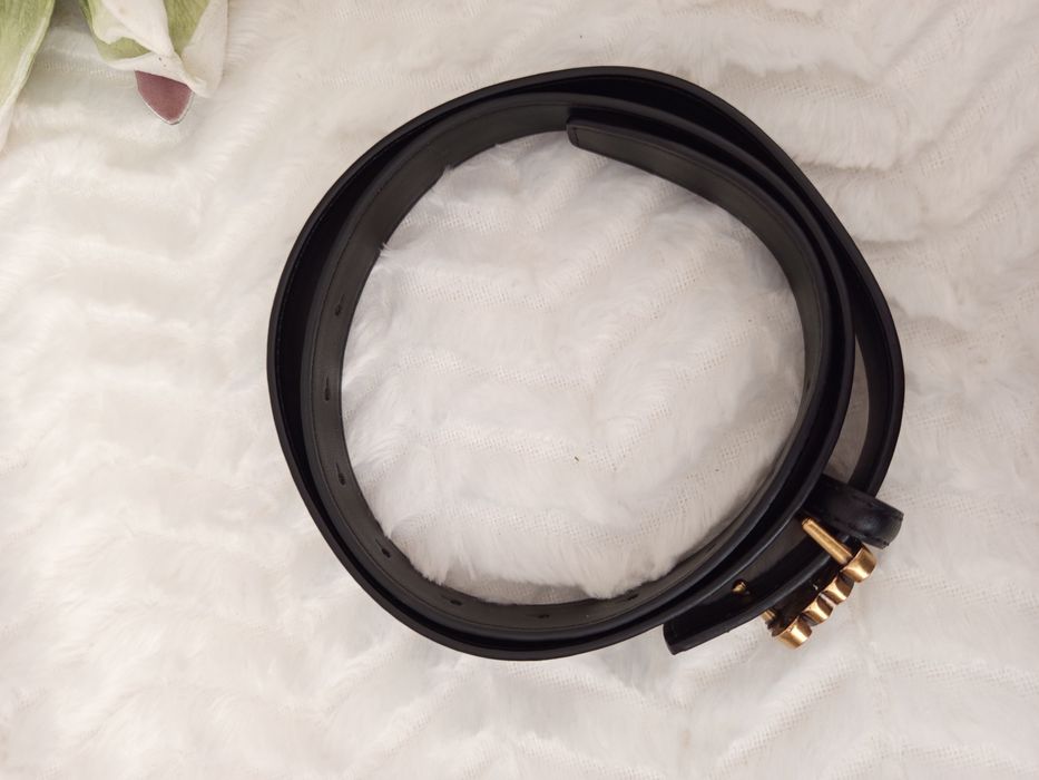 Pasek skórzany złota klamra 105cm M old money style premium CC LOE