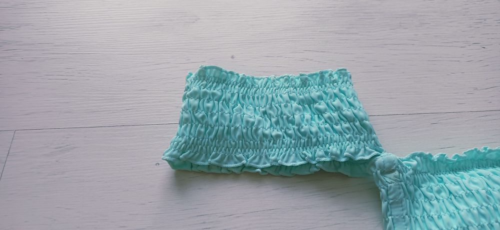 Turkusowe bikini stroj kapielowy dwuczęściowy  majtki xl stanik L nowe