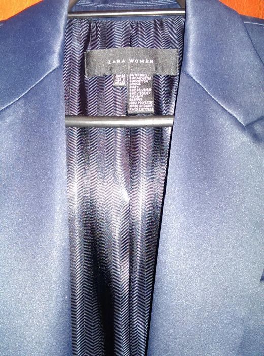 Zara komplet damski S 36 marynarka spodnie granat