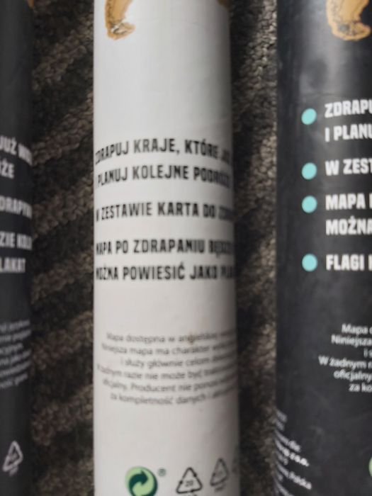 Mapa świata zdrapka plakat zestaw 4 szt
