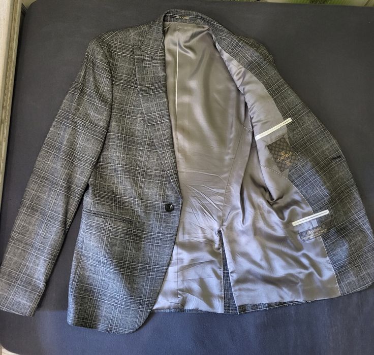 Костюм чоловічий сірий Giotelli slim fit (в клітинку/ кашка)