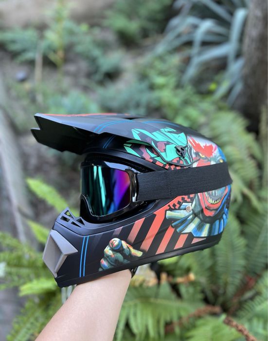 Мотошолом для Ендуро, шлем, маска, ATV + В ПОДАРУНОК ОКУЛЯРИ