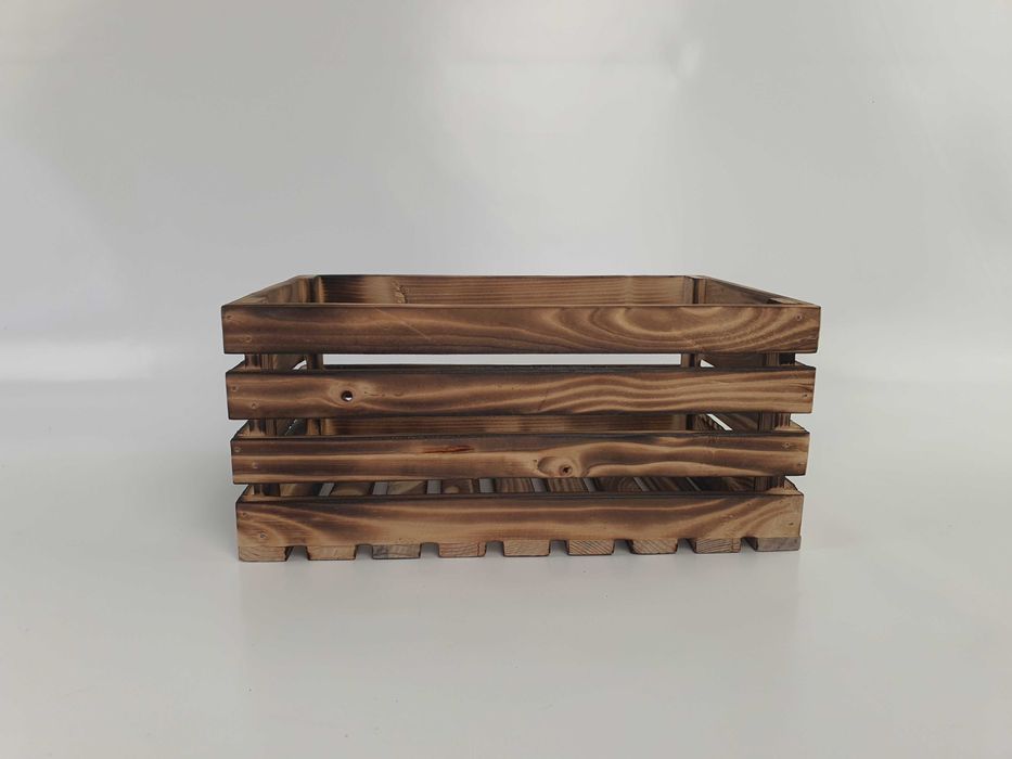 Skrzynka drewniana opalana PREMIUM półka dekoracyjna 30x20x13 rozm M