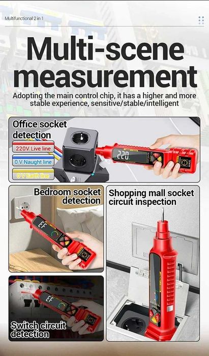 Cyfrowy tester gniazd miernik napięcia AC/DC ANENG VD808